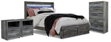 Seagrant Panel Storage Bed, Chest and 2 Nightstands