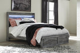 Seagrant Panel Bed with 2 Storage Drawers with Dresser