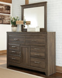 Juararo Panel Bed with Mirrored Dresser, Chest and 2 Nightstands