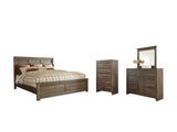 Everton Panel Bed with Mirrored Dresser and Chest