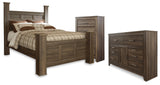 Juararo Poster Bed, Dresser and Chest