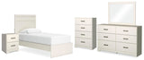Wexley Panel Bed with Mirrored Dresser, Chest and Nightstand