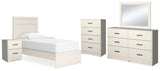 Stelsie Panel Bed with Mirrored Dresser, Chest and 2 Nightstands