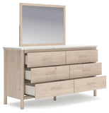 Cadmori Upholstered Panel Bed, Dresser, Mirror, Chest and 2 Nightstands