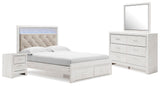 Altyra Panel Storage Bed with Mirrored Dresser and Nightstand