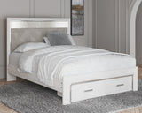 Altyra Panel Storage Bed with Mirrored Dresser and Nightstand