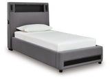 Finigale Upholstered Bed with Wireless Audio