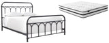 Nashburg Metal Bed with Chime 10" Hybrid Mattress in a Box