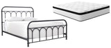 Nashburg Metal Bed with Chime 12" Hybrid Mattress in a Box