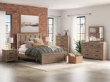 Oliandon Panel Bed, Dresser, Mirror, Chest and Nightstand