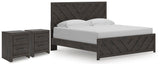 Monterra Panel Bed and 2 Nightstands