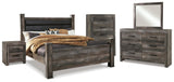 Wynnlow Upholstered Poster Bed, Dresser, Mirror, Chest and Nightstand
