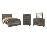 Wynnlow Panel Bed with Mirrored Dresser and Chest