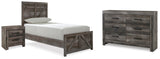 Wynnlow Crossbuck Panel Bed, Dresser and Nightstand