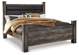 Wynnlow Upholstered Poster Bed, Dresser, Mirror and Nightstand