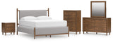 Corwyn Upholstered Panel Bed, Dresser, Mirror, Chest and Nightstand