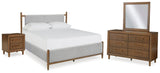 Corwyn Upholstered Bed, Dresser, Mirror and Nightstand