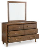 Lyncott Upholstered Bed with Mirrored Dresser