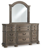 Ardenfield Upholstered Sleigh Bed, Dresser, Mirror, Chest and Nightstand