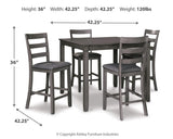 Keaton Counter Height Dining Table and Bar Stools (Set of 5)