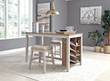 Hartwell Counter Height Dining Table and 2 Bar Stools