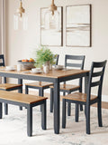 Millbrook Dining Table with 4 Chairs and Bench (Set of 6)