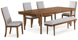 Lyncott Extendable Dining Table and 4 Chairs and Bench