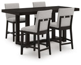 Neymorton Counter Height Dining Table and 4 Barstools