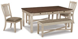 Vanderley Dining Table and 2 Chairs and 2 Bench