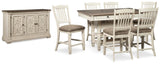 Vanderley Counter Height Dining Table and 6 Barstools with Server