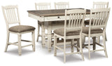 Vanderley Counter Height Dining Table and 6 Barstools with Server