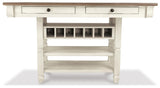 Vanderley Counter Height Table with 6 Barstools, Server and Display Cabinet
