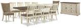 Vanderley Dining Extension Table,10 Chairs and Server