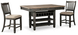 Pinehurst Counter Height Dining Table and 2 Barstools
