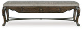 Maylee Dining Table, 6 Chairs and Bench