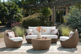 Double Point Cardiff Beach Outdoor Loveseat and 2 Lounge Chairs with Coffee Table