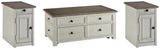 Vanderley Coffee Table and 2 Chairside End Tables