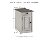 Vanderley Chairside End Table with USB Ports & Outlets