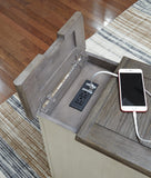 Vanderley Chairside End Table with USB Ports & Outlets