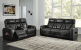 Beacon Point Dual Power Leather Reclining Sofa and Loveseat