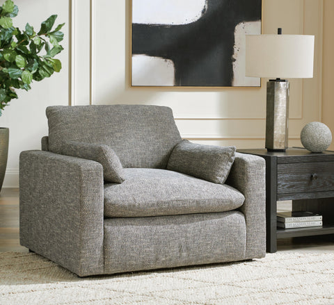 Dramatic Oversized Chair and Ottoman