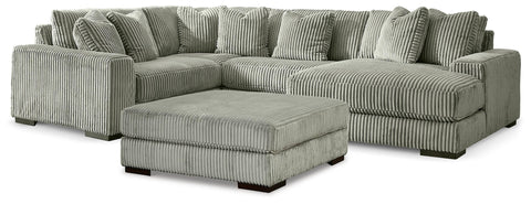 Lindyn 4-Piece Sectional with Chaise and Oversized Accent Ottoman