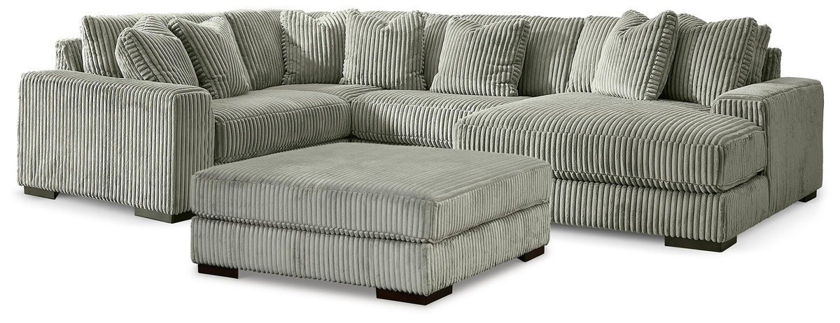 Lindyn 4-Piece Sectional with Chaise and Oversized Accent Ottoman
