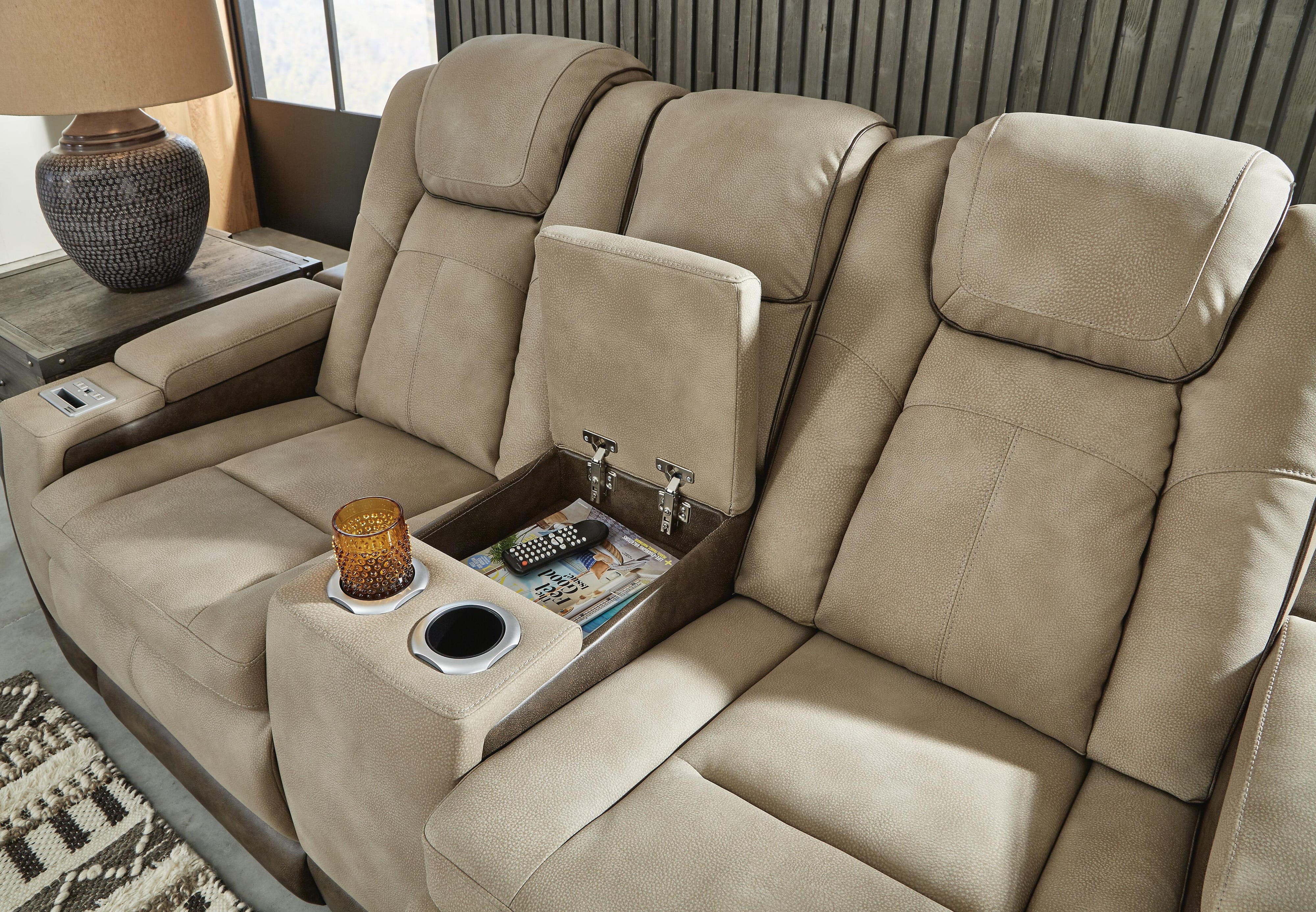 Next-Gen Durapella Power Reclining Loveseat with Console