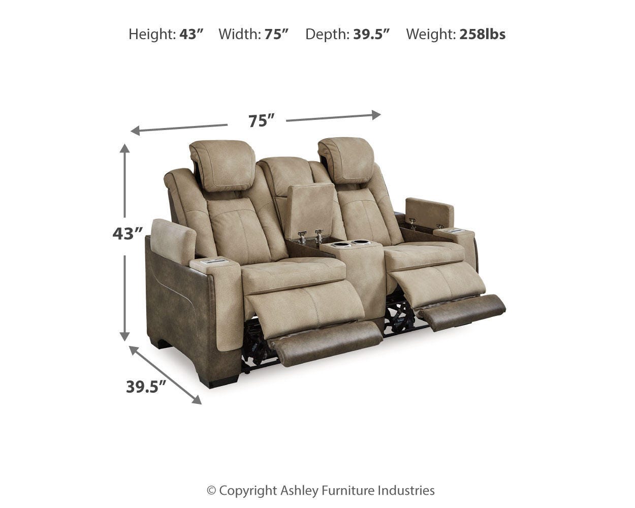 Next-Gen Durapella Power Reclining Loveseat with Console