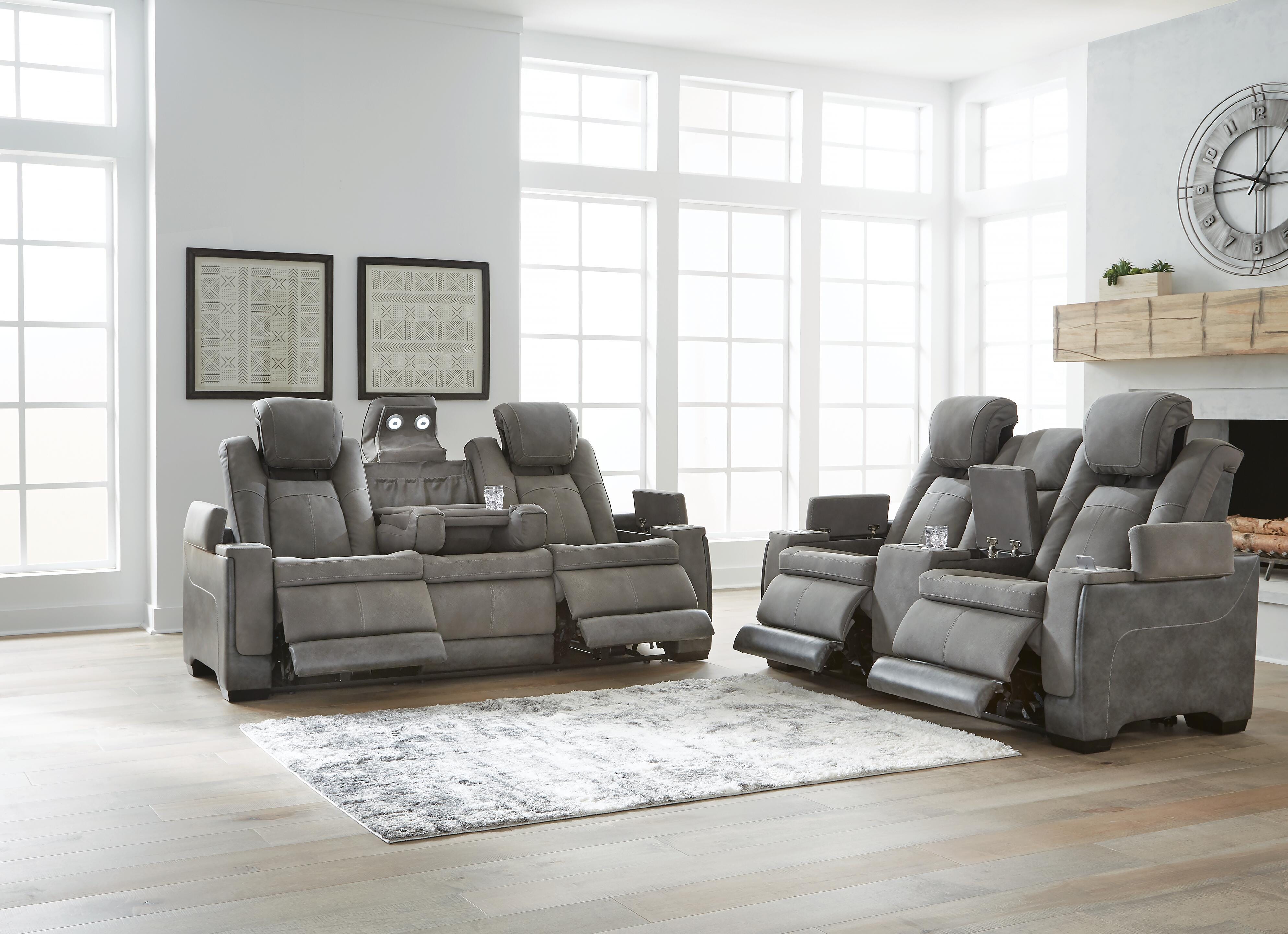 Next-Gen Durapella Performance Fabric Dual Power Reclining Sofa and Loveseat
