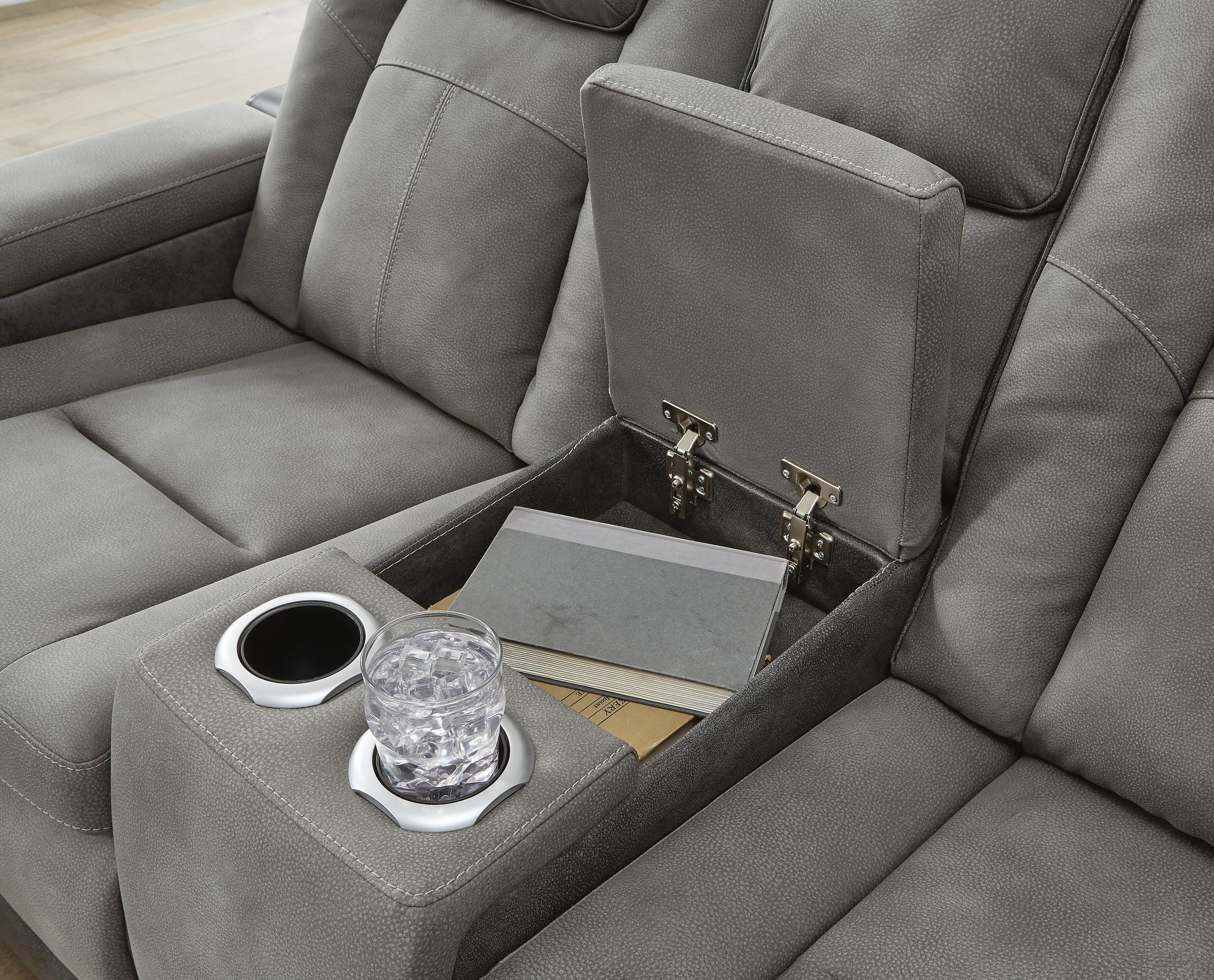 Next-Gen Durapella Power Reclining Loveseat with Console