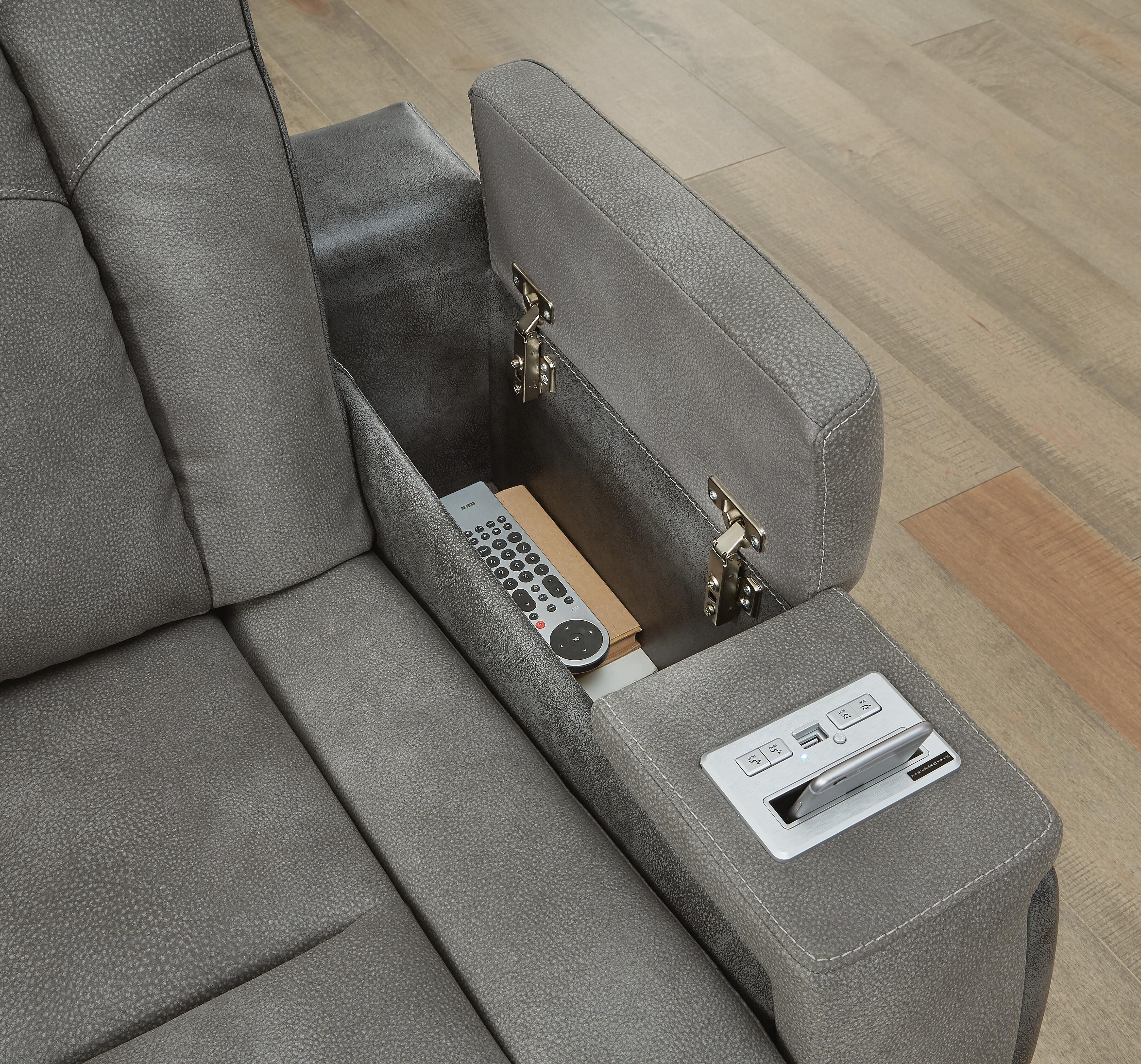 Next-Gen Durapella Power Reclining Loveseat with Console