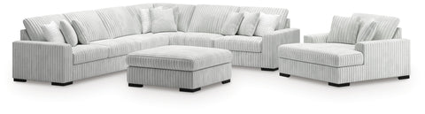 Stupendous 4-Piece Sectional, Oversized Chaise and Ottoman
