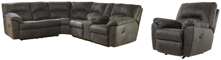 Tambo 2-Piece Reclining Sectional with Recliner Set